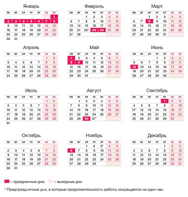 Производственный календарь 2017. Татарстан