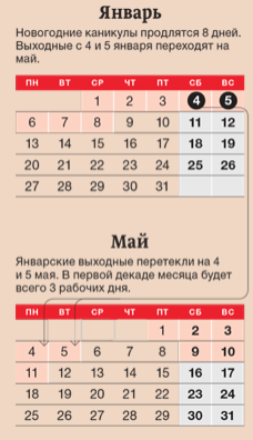 Утвержден перенос выходных дней в 2020 году