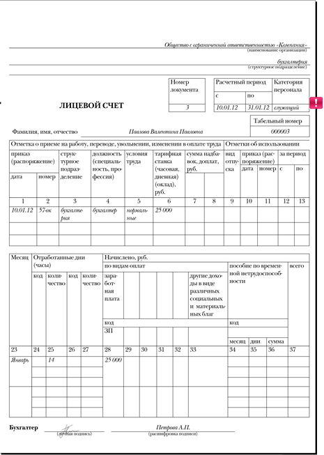 Форма лицевого счета работника по заработной плате. Форма карточки лицевого счета работника. Лицевой счет работника форма т-54. Лицевой счет образец заполнения.