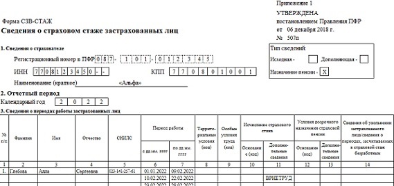 Выписка из ЕФС-1