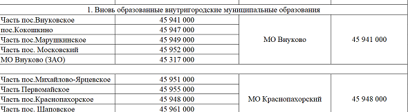 Новые коды ОКТМО на 2025 год: таблица изменений и правила указания в отчетности