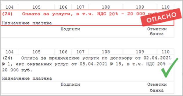 Назначение платежа в платежном поручении в 2025 году