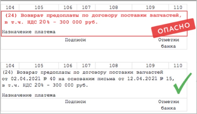 Назначение платежа в платежном поручении