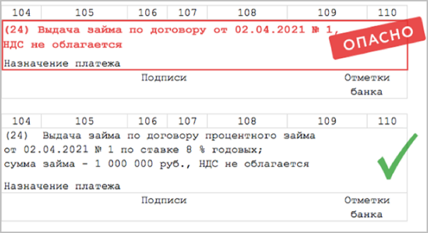 Назначение платежа в платежном поручении