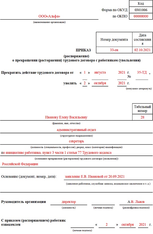 Статья увольнение по собственному желанию в 2021 году